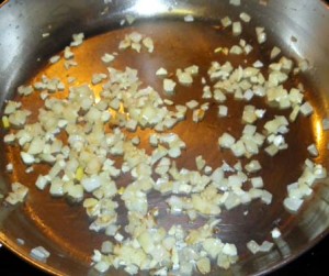 Sautee onion then add garlic