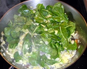 Cook down spinach