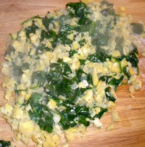 Chop cooked spinach mixture