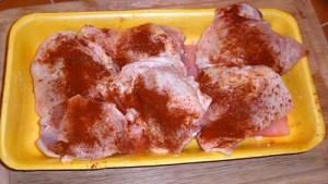 Chicken covered with Paprika